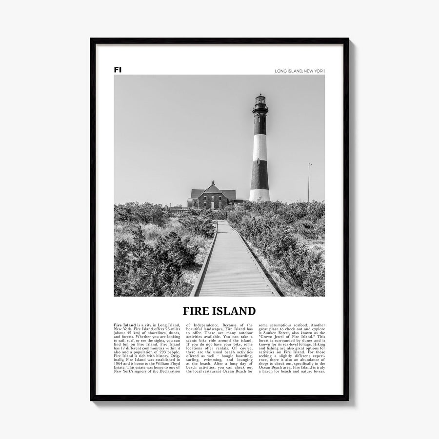 Fire Island Newspaper Poster, framed poster mockup