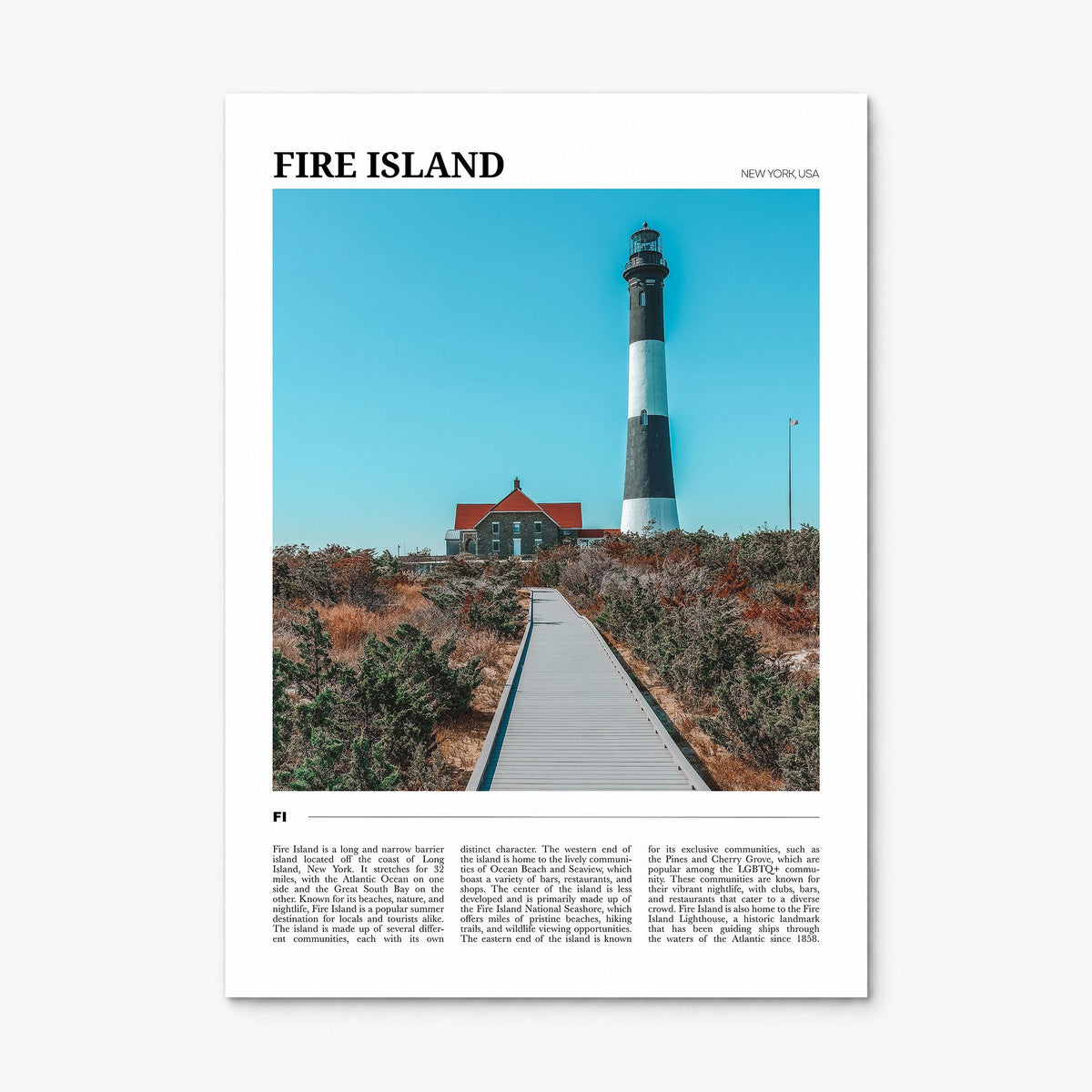 Fire Island Travel No 2 Poster, print only (unframed)