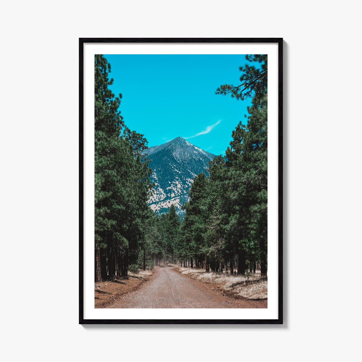 Flagstaff colorful photo poster of Arizona, USA – vertical wall art, unframed print shown in interior mockup