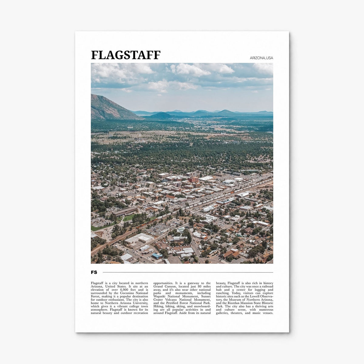 Flagstaff Travel Poster, print only (unframed)