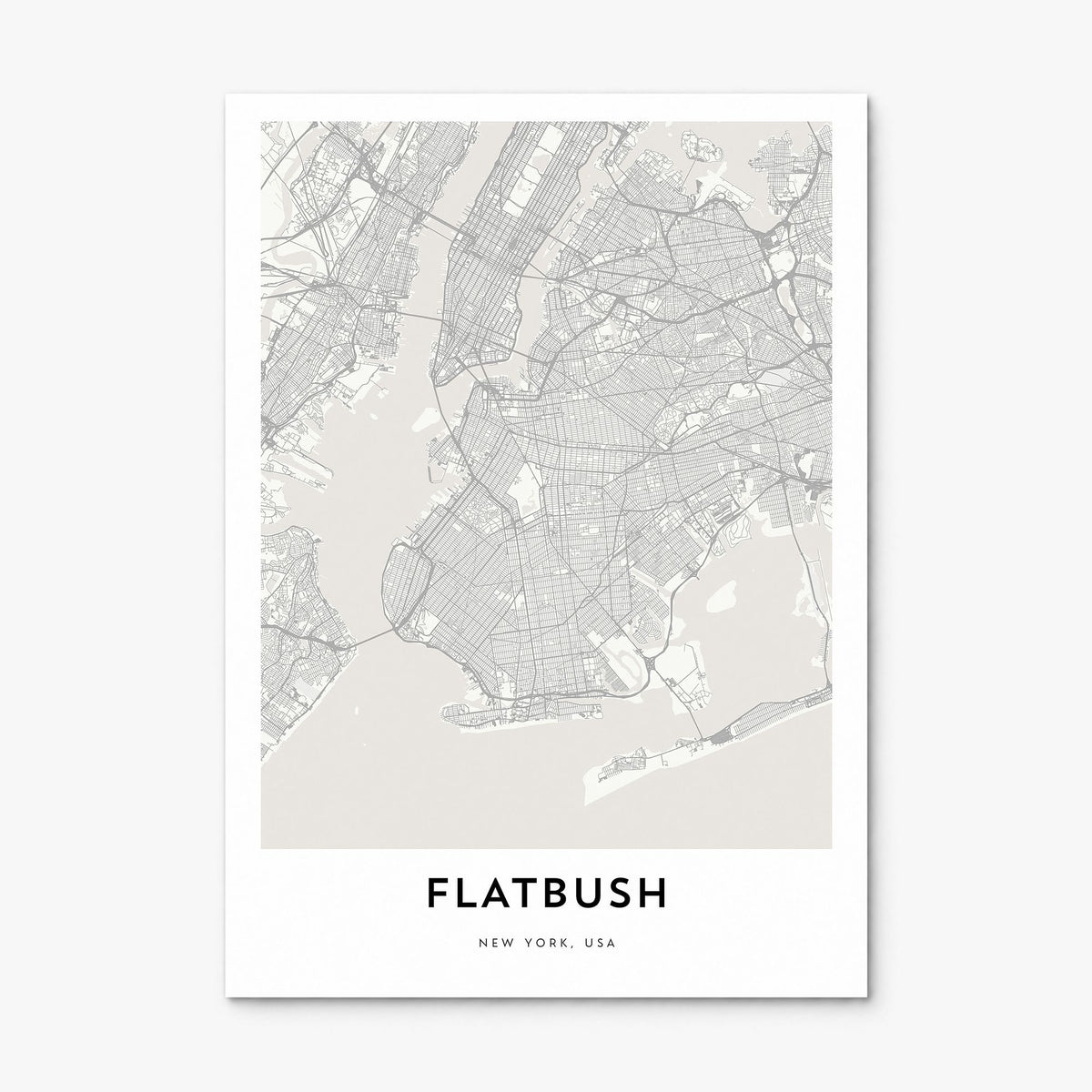 Flatbush Map Poster, print only (unframed)