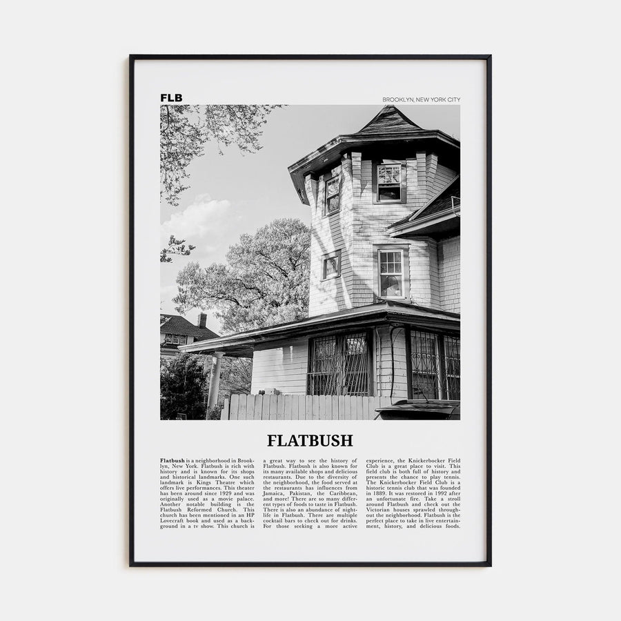 Flatbush Poster None / 8x12 in Nbourhood Travel B&W Poster