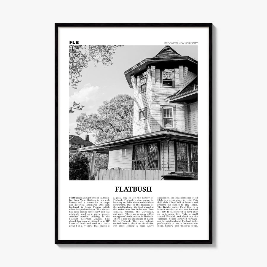 Flatbush Newspaper Poster, framed poster mockup