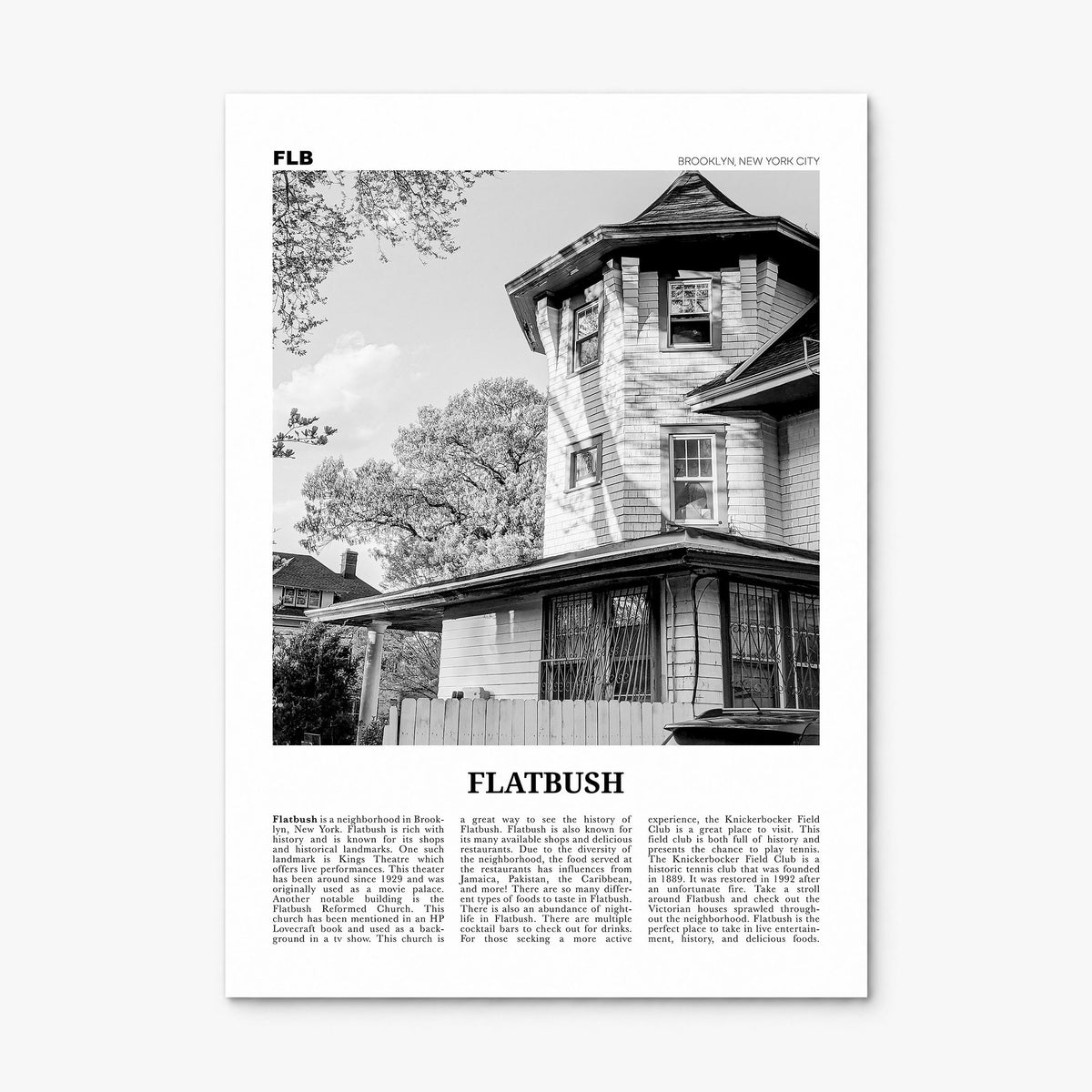 Flatbush Newspaper Poster, print only (unframed)