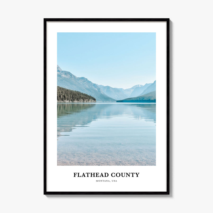 Flathead County Classic Poster, framed poster mockup