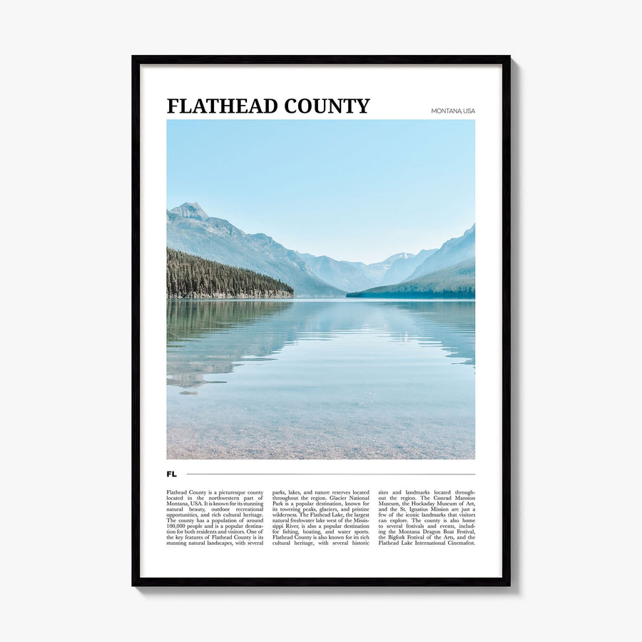 Flathead County Travel Poster, framed poster mockup