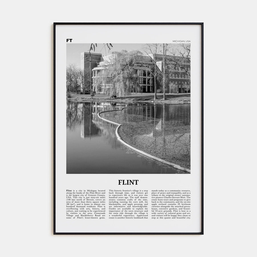 Flint Poster Black Metal / 8x12 in Nbourhood Travel B&W Poster