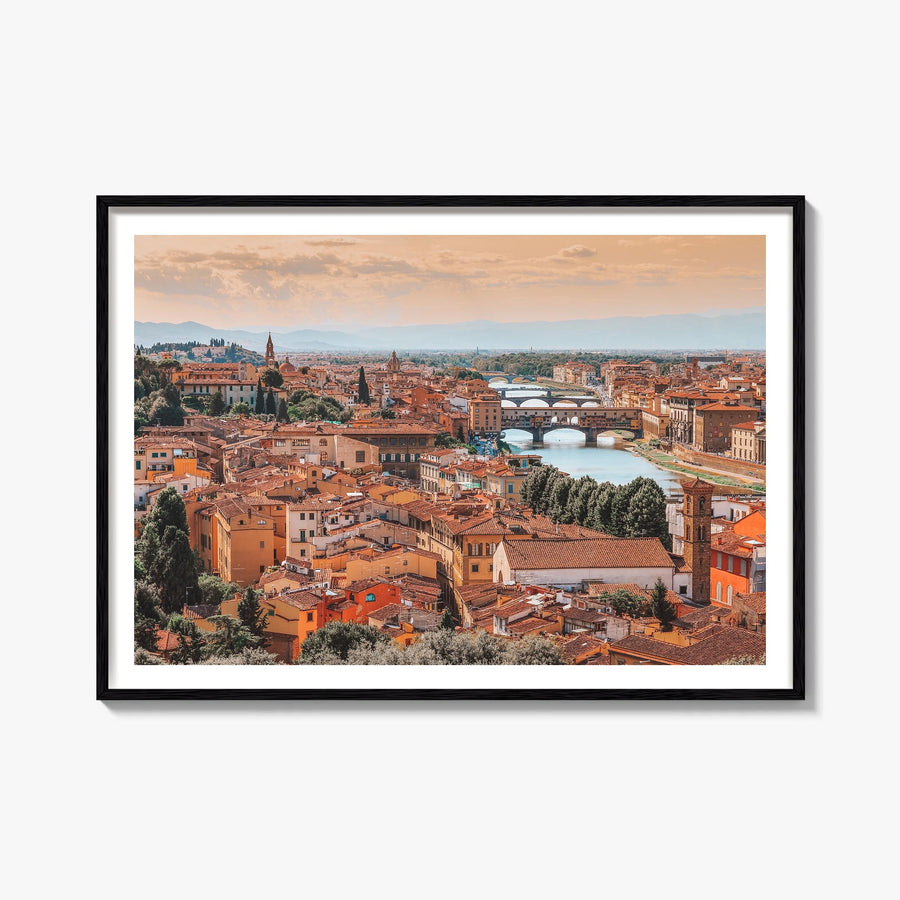 Florence colorful photo poster of Italy – horizontal wall art, unframed print shown in interior mockup