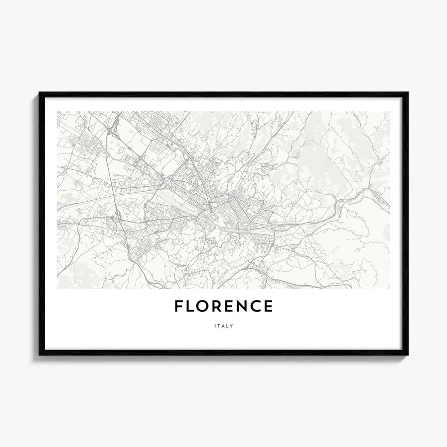 Florence Map Poster, framed poster mockup