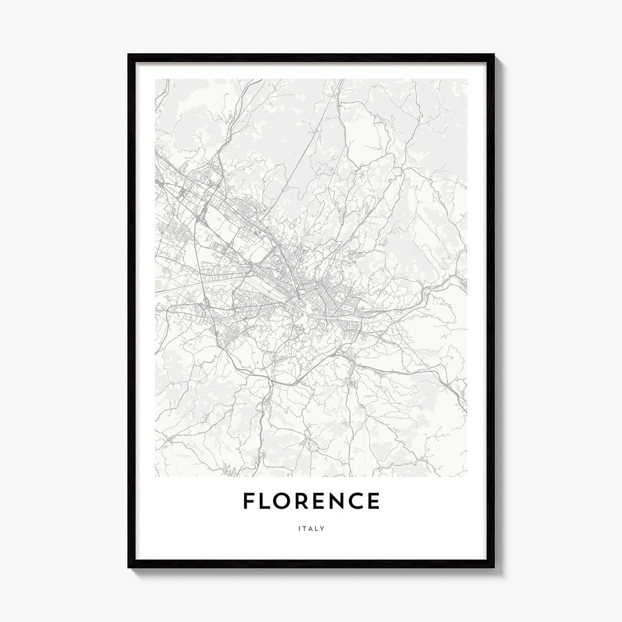 Florence Map Poster, framed poster mockup