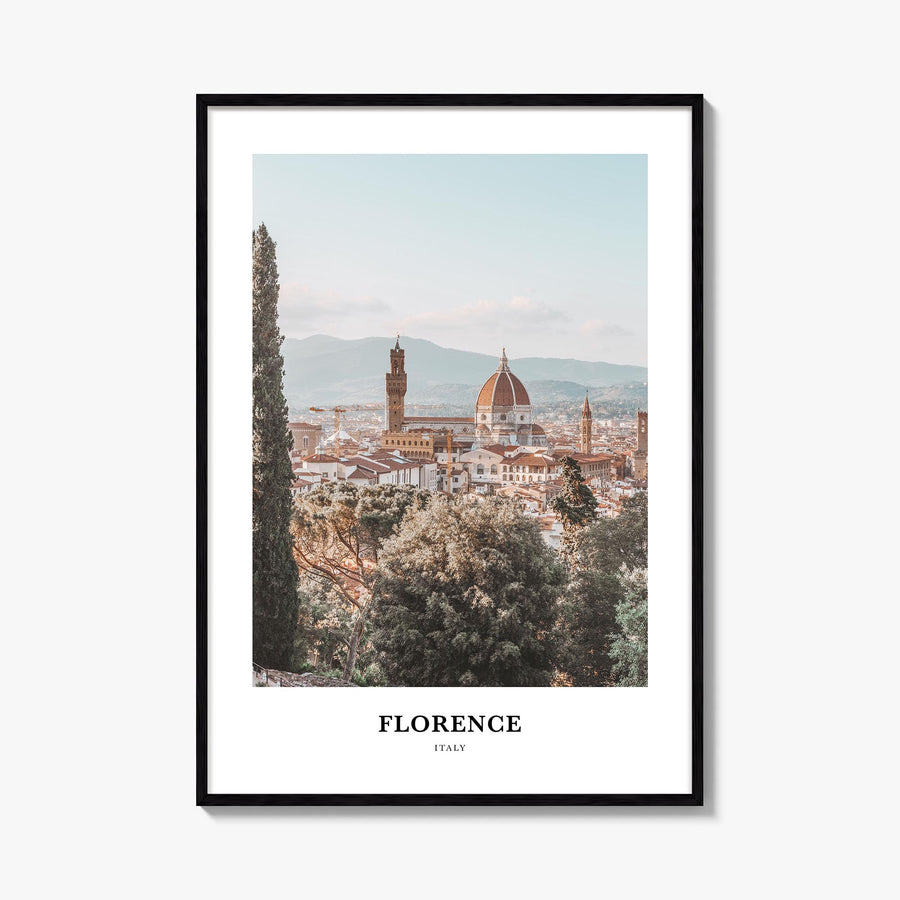 Florence no. 1 colorful classic poster of Italy – vertical wall art, unframed print shown in interior mockup