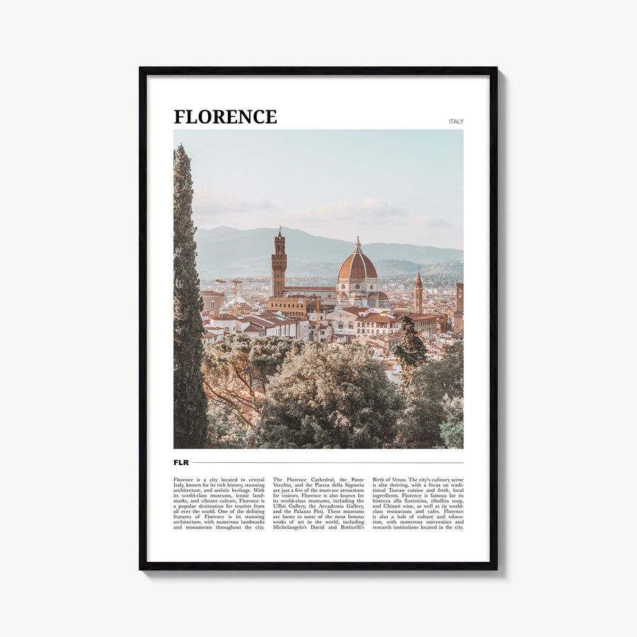 Florence no. 1 colorful travel poster of Italy – vertical wall art, unframed print shown in interior mockup