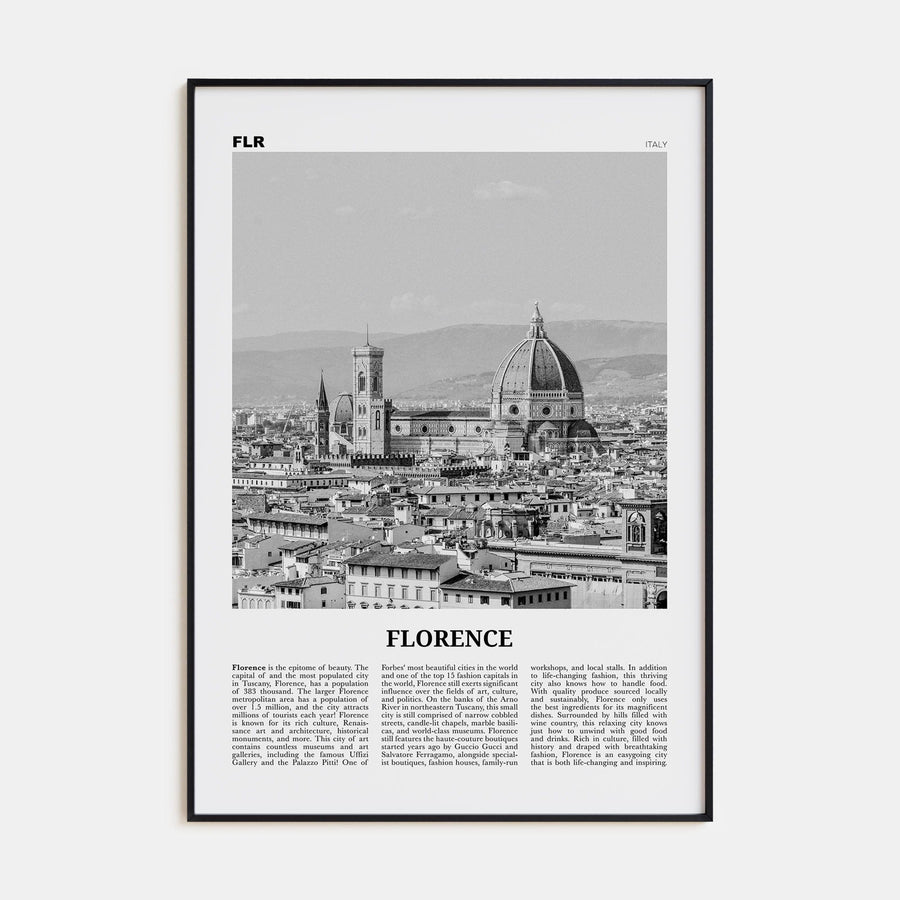 Florence No 1 Poster None / 8x12 in Nbourhood Travel B&W Poster