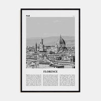 Florence No 1 Poster Black Wood / 8x12 in Nbourhood Travel B&W Poster