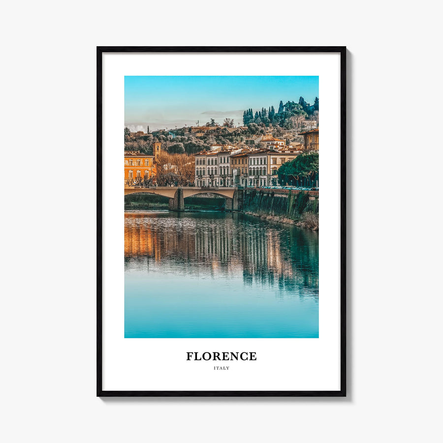 Florence no. 2 colorful classic poster of Italy – vertical wall art, unframed print shown in interior mockup
