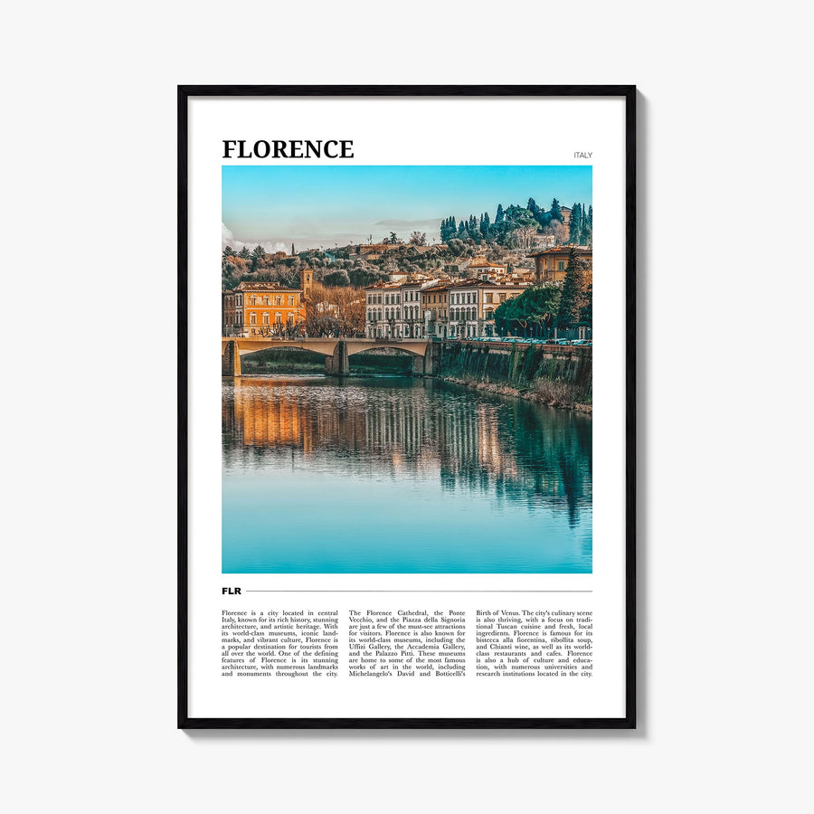Florence no. 2 colorful travel poster of Italy – vertical wall art, unframed print shown in interior mockup