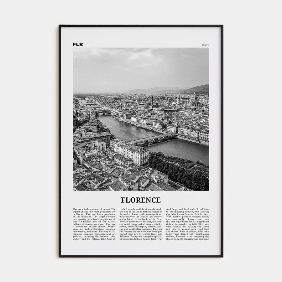 Florence No 2 Poster None / 8x12 in Nbourhood Travel B&W Poster