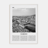 Florence No 2 Poster White Wood / 8x12 in Nbourhood Travel B&W Poster