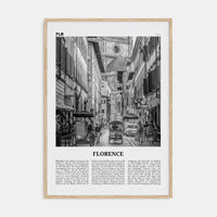 Florence No 3 Poster Natural Wood / 8x12 in Nbourhood Travel B&W Poster