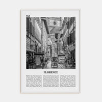 Florence No 3 Poster White Wood / 8x12 in Nbourhood Travel B&W Poster