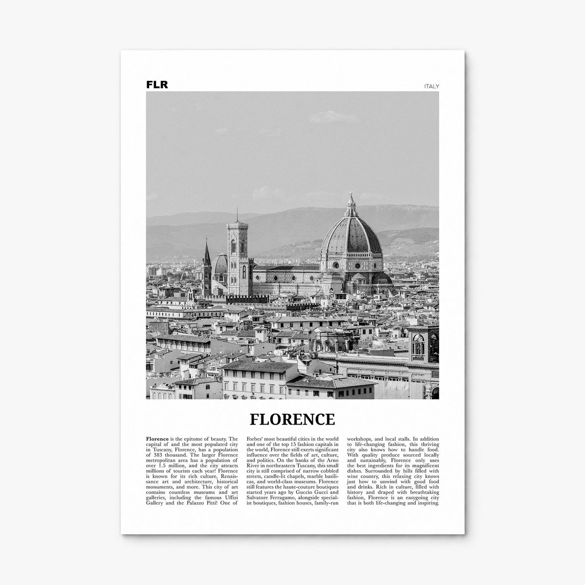 Florence Newspaper No 1 Poster, print only (unframed)
