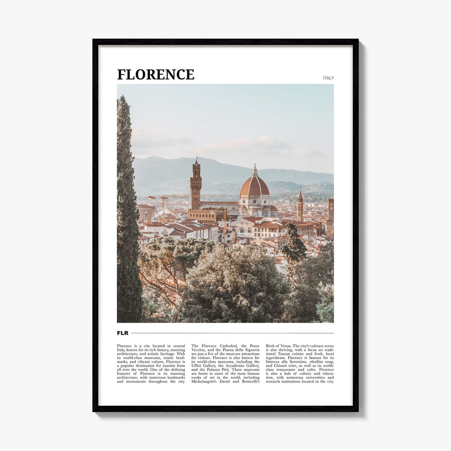 Florence Travel No 1 Poster, framed poster mockup