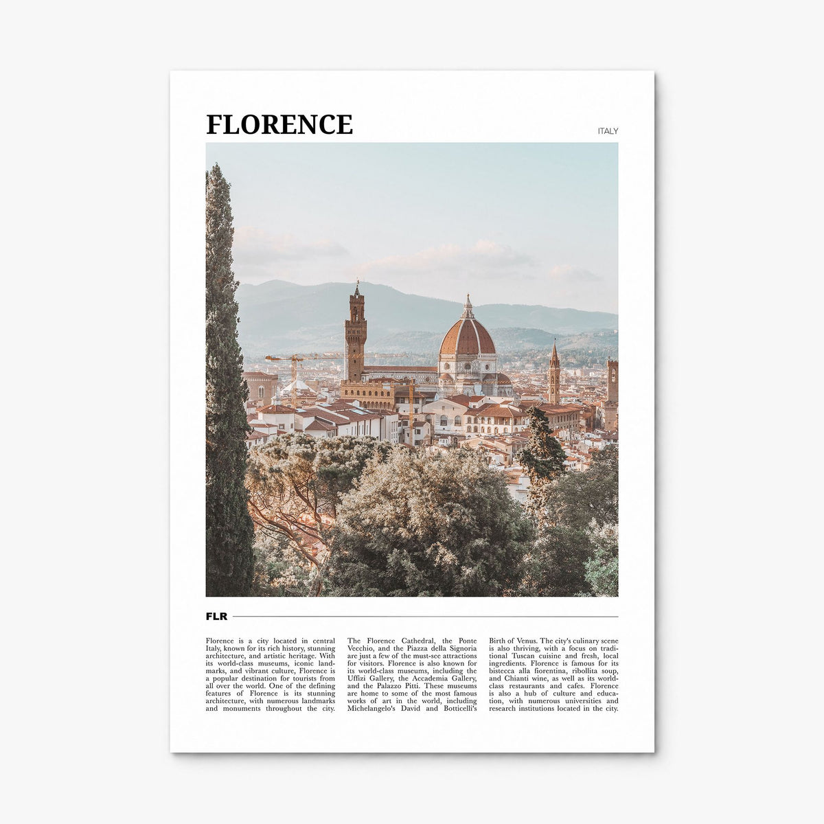 Florence Travel No 1 Poster, print only (unframed)