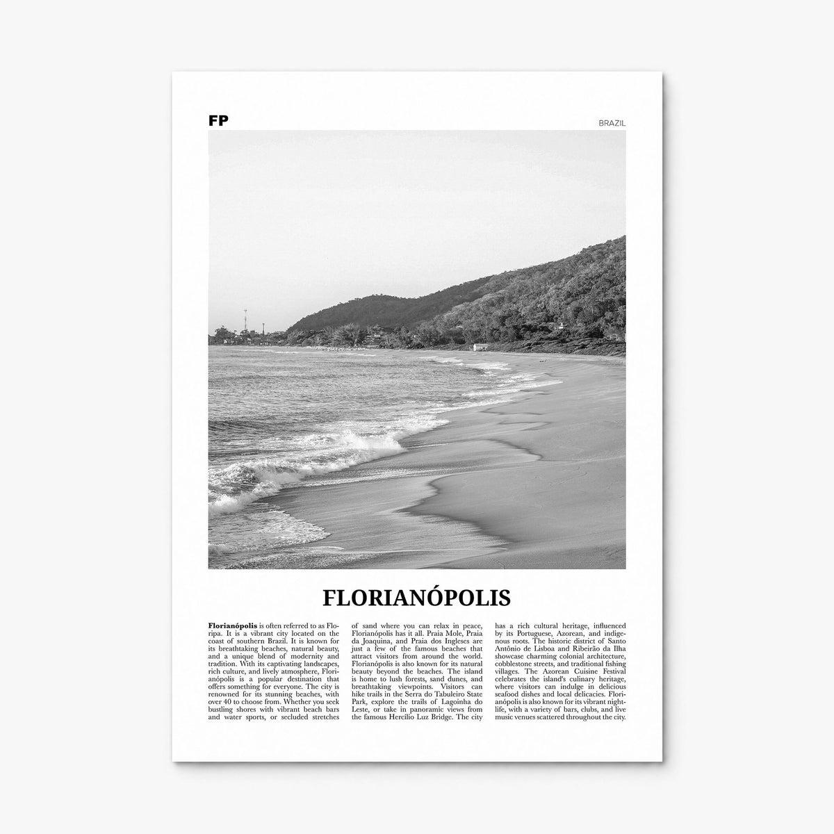 Florianópolis Newspaper Poster, print only (unframed)