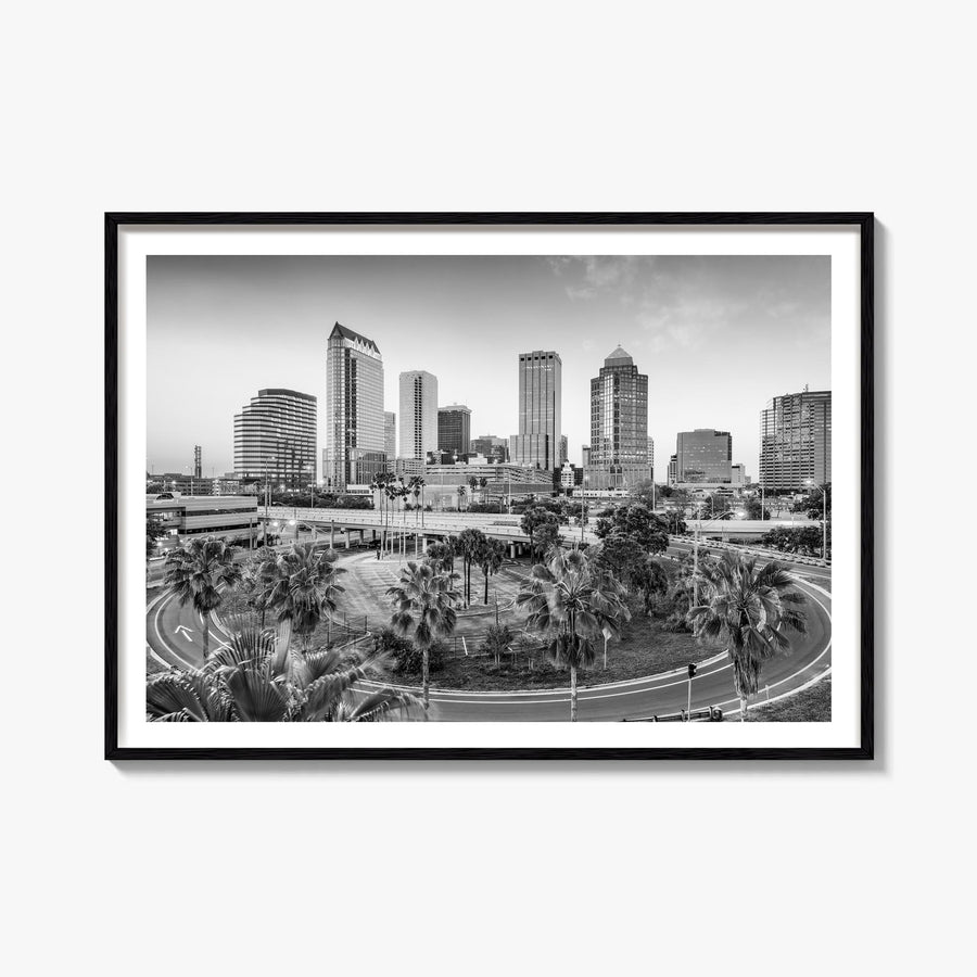 Florida black & white photo poster of United States – horizontal wall art, unframed print shown in interior mockup