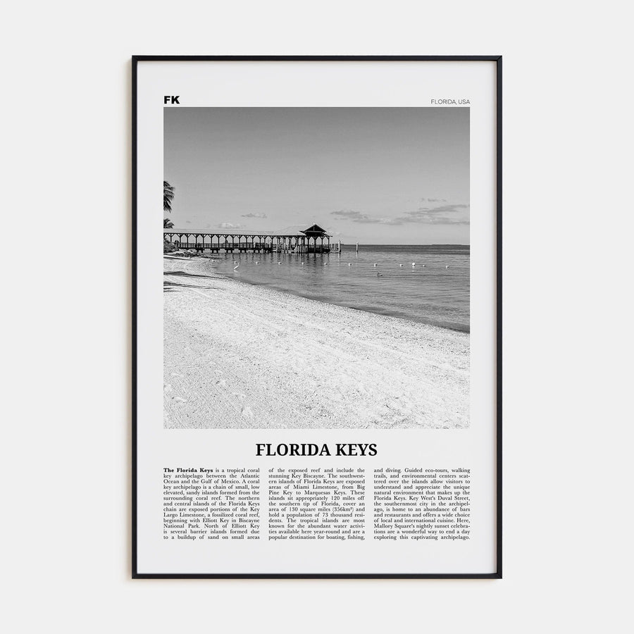 Florida Keys Poster None / 8x12 in Nbourhood Travel B&W Poster