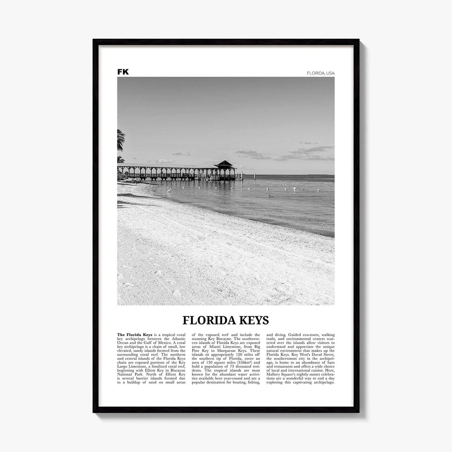 Florida Keys Newspaper Poster, framed poster mockup