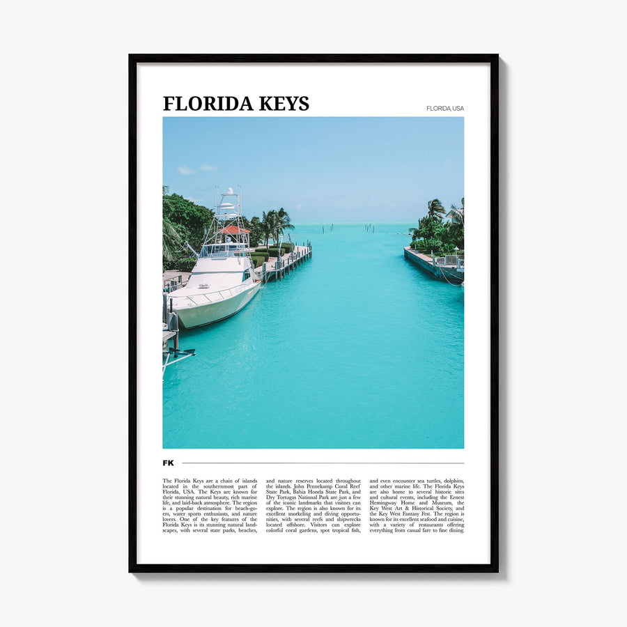 Florida Keys Travel Poster, framed poster mockup