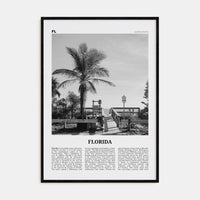 Florida No 1 Poster Black Wood / 8x12 in Nbourhood Travel B&W Poster