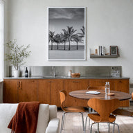 Florida no. 2 black & white photo poster of United States – vertical wall art in white wood frame, hanging on wall