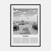 Florida No 2 Poster Black Wood / 8x12 in Nbourhood Travel B&W Poster