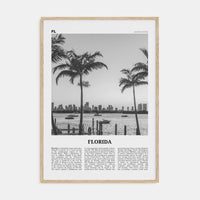 Florida No 3 Poster Natural Wood / 8x12 in Nbourhood Travel B&W Poster