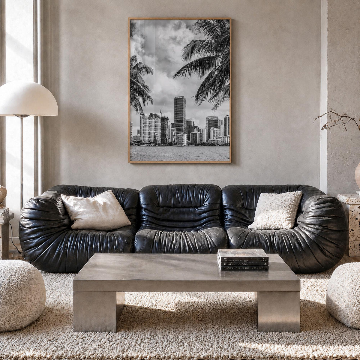 Florida no. 4 black & white photo poster of United States – vertical wall art in natural wood frame, hanging on wall