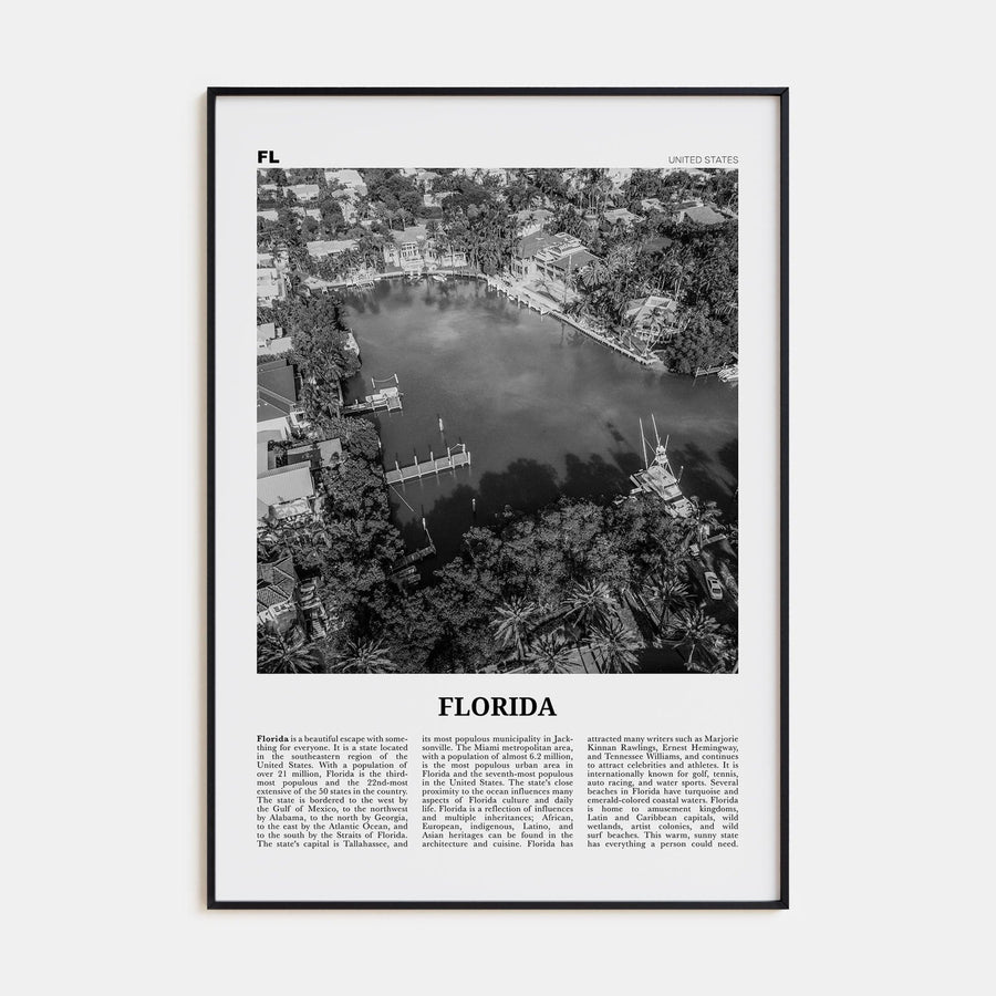 Florida No 4 Poster None / 8x12 in Nbourhood Travel B&W Poster