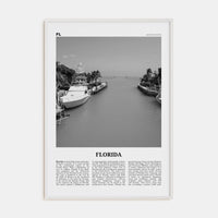 Florida No 6 Poster White Wood / 8x12 in Nbourhood Travel B&W Poster