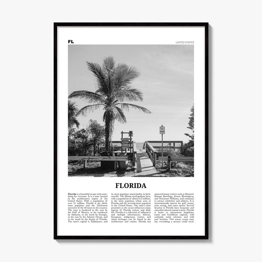 Florida Newspaper No 1 Poster, framed poster mockup