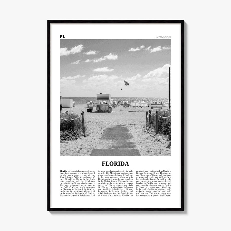 Florida Newspaper No 2 Poster, framed poster mockup