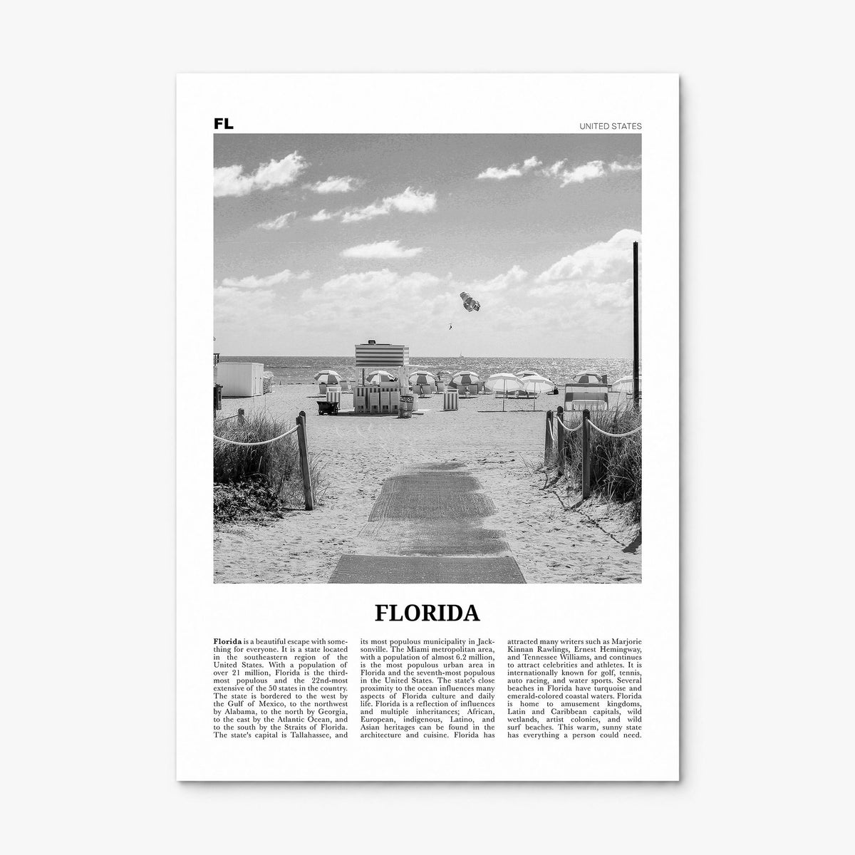 Florida Newspaper No 2 Poster, print only (unframed)