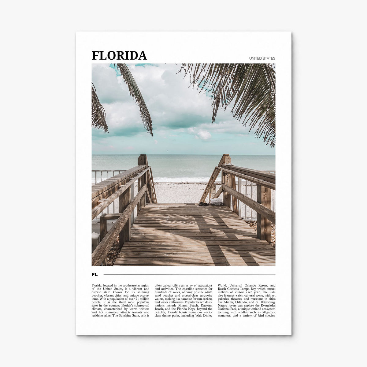 Florida Travel Poster, print only (unframed)