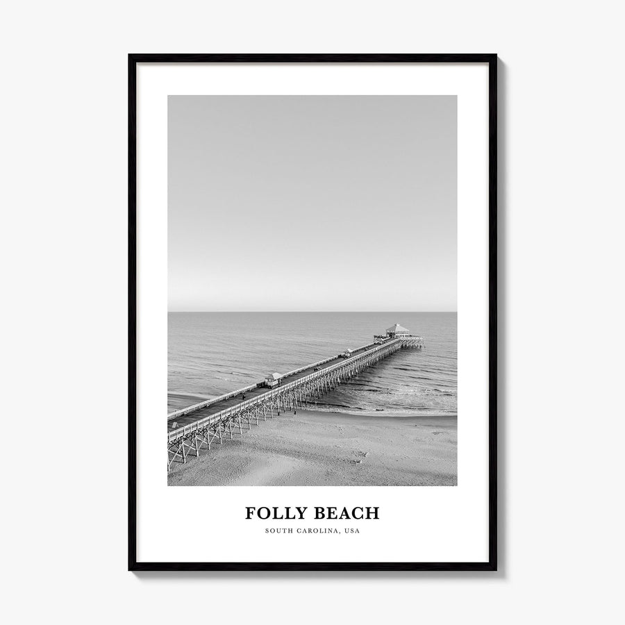 Folly Beach Classic Poster, framed poster mockup