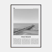 Folly Beach Poster None / 8x12 in Nbourhood Travel B&W Poster