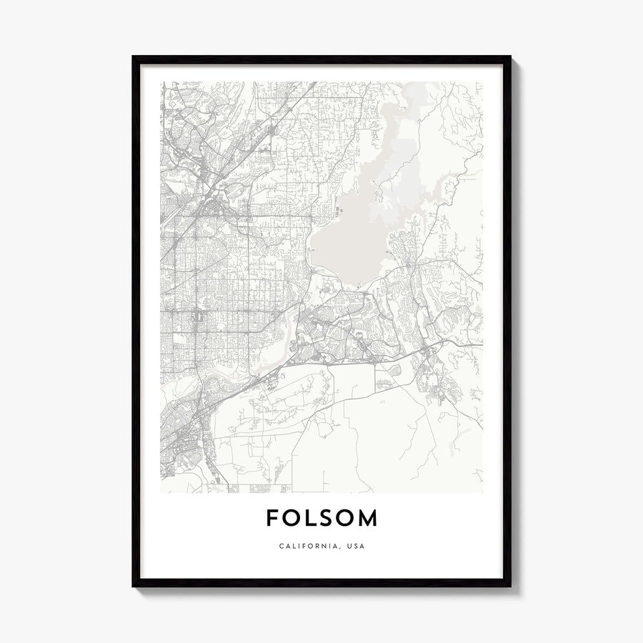 Folsom Map Poster, framed poster mockup
