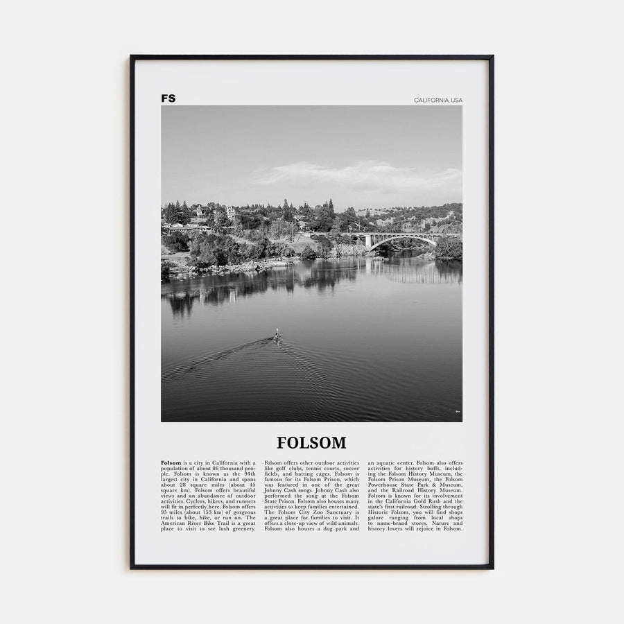 Folsom Poster None / 8x12 in Nbourhood Travel B&W Poster