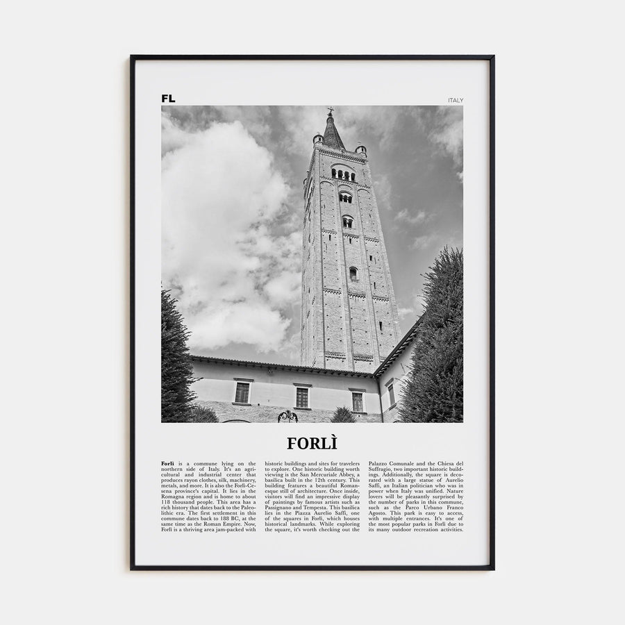 Forlì Poster None / 8x12 in Nbourhood Travel B&W Poster