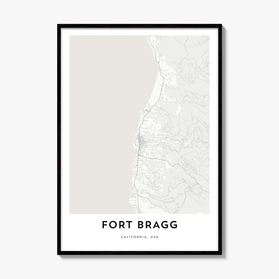Fort Bragg Map Poster, framed poster mockup