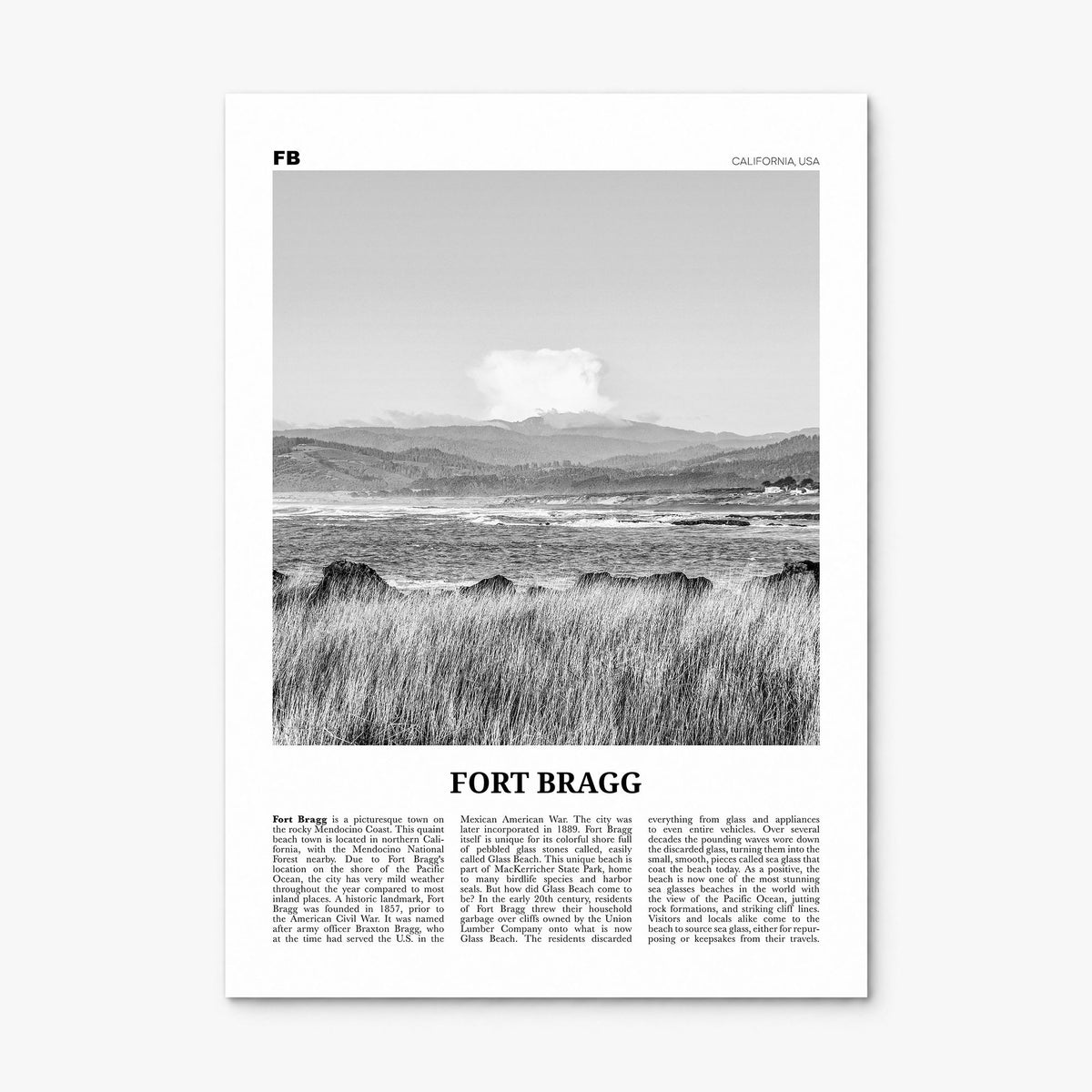 Fort Bragg Newspaper Poster, print only (unframed)